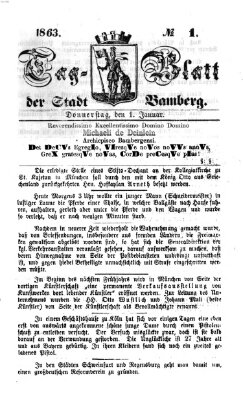 Tag-Blatt der Stadt Bamberg (Bamberger Tagblatt) Donnerstag 1. Januar 1863