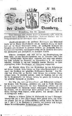 Tag-Blatt der Stadt Bamberg (Bamberger Tagblatt) Samstag 10. Januar 1863