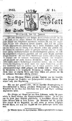 Tag-Blatt der Stadt Bamberg (Bamberger Tagblatt) Mittwoch 14. Januar 1863