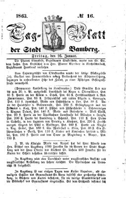 Tag-Blatt der Stadt Bamberg (Bamberger Tagblatt) Freitag 16. Januar 1863