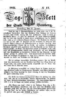 Tag-Blatt der Stadt Bamberg (Bamberger Tagblatt) Samstag 17. Januar 1863