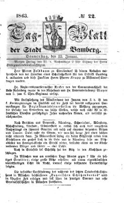 Tag-Blatt der Stadt Bamberg (Bamberger Tagblatt) Donnerstag 22. Januar 1863