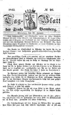 Tag-Blatt der Stadt Bamberg (Bamberger Tagblatt) Montag 26. Januar 1863