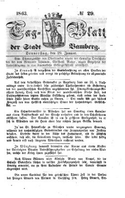 Tag-Blatt der Stadt Bamberg (Bamberger Tagblatt) Donnerstag 29. Januar 1863