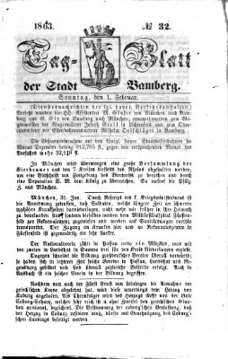 Tag-Blatt der Stadt Bamberg (Bamberger Tagblatt) Sonntag 1. Februar 1863