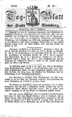 Tag-Blatt der Stadt Bamberg (Bamberger Tagblatt) Samstag 7. Februar 1863