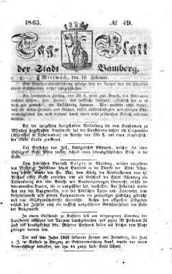 Tag-Blatt der Stadt Bamberg (Bamberger Tagblatt) Mittwoch 18. Februar 1863