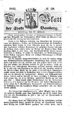 Tag-Blatt der Stadt Bamberg (Bamberger Tagblatt) Freitag 27. Februar 1863