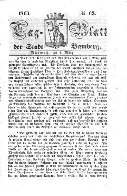 Tag-Blatt der Stadt Bamberg (Bamberger Tagblatt) Mittwoch 4. März 1863