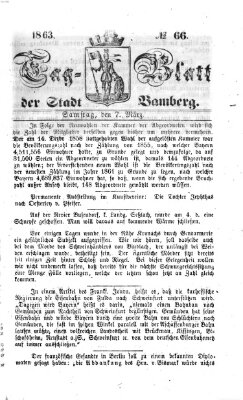 Tag-Blatt der Stadt Bamberg (Bamberger Tagblatt) Samstag 7. März 1863