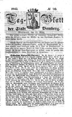 Tag-Blatt der Stadt Bamberg (Bamberger Tagblatt) Mittwoch 11. März 1863