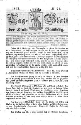 Tag-Blatt der Stadt Bamberg (Bamberger Tagblatt) Sonntag 15. März 1863