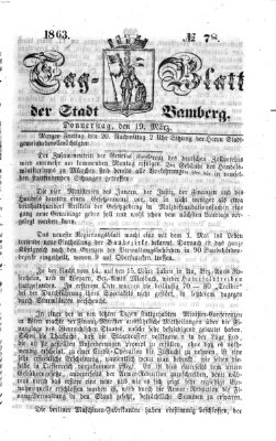 Tag-Blatt der Stadt Bamberg (Bamberger Tagblatt) Donnerstag 19. März 1863