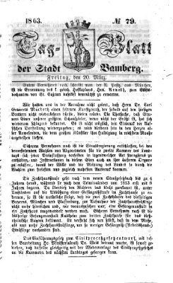 Tag-Blatt der Stadt Bamberg (Bamberger Tagblatt) Freitag 20. März 1863