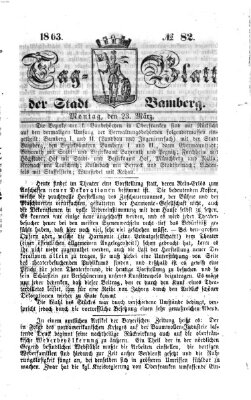 Tag-Blatt der Stadt Bamberg (Bamberger Tagblatt) Montag 23. März 1863