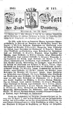 Tag-Blatt der Stadt Bamberg (Bamberger Tagblatt) Mittwoch 29. April 1863