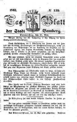 Tag-Blatt der Stadt Bamberg (Bamberger Tagblatt) Donnerstag 21. Mai 1863