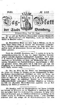 Tag-Blatt der Stadt Bamberg (Bamberger Tagblatt) Donnerstag 11. Juni 1863