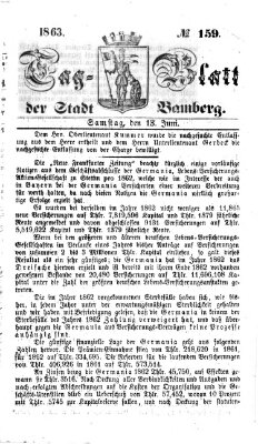 Tag-Blatt der Stadt Bamberg (Bamberger Tagblatt) Samstag 13. Juni 1863