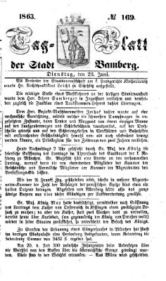 Tag-Blatt der Stadt Bamberg (Bamberger Tagblatt) Dienstag 23. Juni 1863