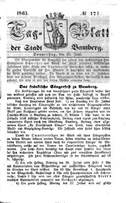 Tag-Blatt der Stadt Bamberg (Bamberger Tagblatt) Donnerstag 25. Juni 1863