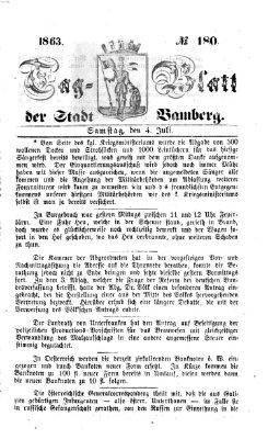 Tag-Blatt der Stadt Bamberg (Bamberger Tagblatt) Samstag 4. Juli 1863