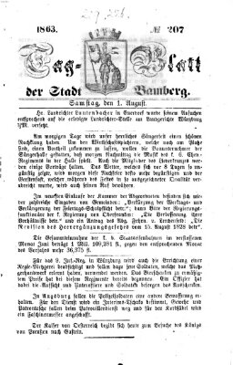 Tag-Blatt der Stadt Bamberg (Bamberger Tagblatt) Samstag 1. August 1863