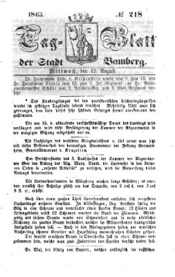 Tag-Blatt der Stadt Bamberg (Bamberger Tagblatt) Mittwoch 12. August 1863