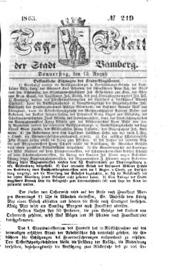 Tag-Blatt der Stadt Bamberg (Bamberger Tagblatt) Donnerstag 13. August 1863