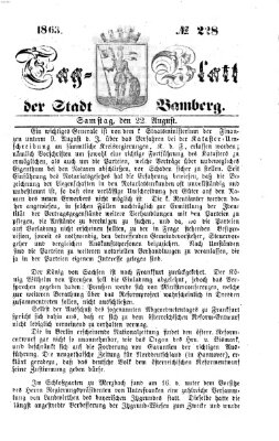 Tag-Blatt der Stadt Bamberg (Bamberger Tagblatt) Samstag 22. August 1863