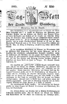 Tag-Blatt der Stadt Bamberg (Bamberger Tagblatt) Montag 24. August 1863