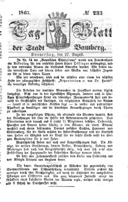 Tag-Blatt der Stadt Bamberg (Bamberger Tagblatt) Donnerstag 27. August 1863