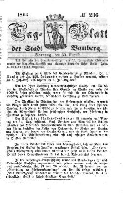 Tag-Blatt der Stadt Bamberg (Bamberger Tagblatt) Sonntag 30. August 1863