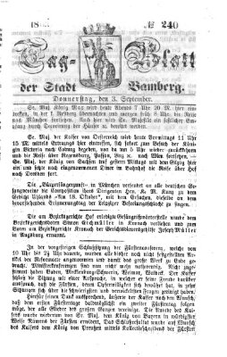 Tag-Blatt der Stadt Bamberg (Bamberger Tagblatt) Donnerstag 3. September 1863