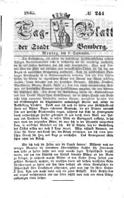 Tag-Blatt der Stadt Bamberg (Bamberger Tagblatt) Montag 7. September 1863