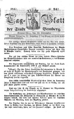 Tag-Blatt der Stadt Bamberg (Bamberger Tagblatt) Donnerstag 10. September 1863