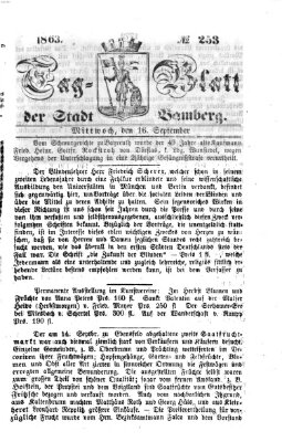 Tag-Blatt der Stadt Bamberg (Bamberger Tagblatt) Mittwoch 16. September 1863