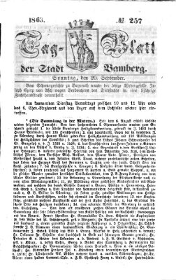 Tag-Blatt der Stadt Bamberg (Bamberger Tagblatt) Sonntag 20. September 1863