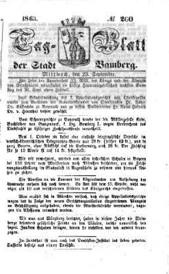 Tag-Blatt der Stadt Bamberg (Bamberger Tagblatt) Mittwoch 23. September 1863