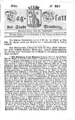 Tag-Blatt der Stadt Bamberg (Bamberger Tagblatt) Donnerstag 24. September 1863