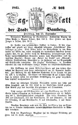 Tag-Blatt der Stadt Bamberg (Bamberger Tagblatt) Freitag 25. September 1863