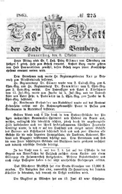 Tag-Blatt der Stadt Bamberg (Bamberger Tagblatt) Donnerstag 8. Oktober 1863