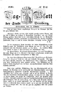 Tag-Blatt der Stadt Bamberg (Bamberger Tagblatt) Mittwoch 14. Oktober 1863