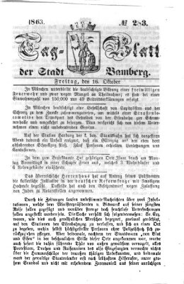 Tag-Blatt der Stadt Bamberg (Bamberger Tagblatt) Freitag 16. Oktober 1863