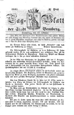 Tag-Blatt der Stadt Bamberg (Bamberger Tagblatt) Samstag 17. Oktober 1863