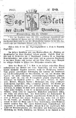 Tag-Blatt der Stadt Bamberg (Bamberger Tagblatt) Donnerstag 22. Oktober 1863