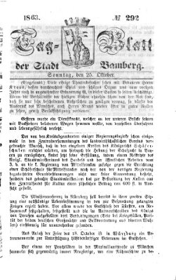 Tag-Blatt der Stadt Bamberg (Bamberger Tagblatt) Sonntag 25. Oktober 1863