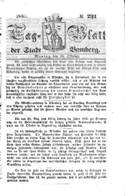 Tag-Blatt der Stadt Bamberg (Bamberger Tagblatt) Montag 26. Oktober 1863