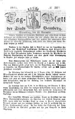 Tag-Blatt der Stadt Bamberg (Bamberger Tagblatt) Dienstag 10. November 1863