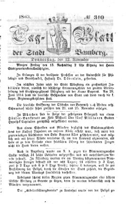 Tag-Blatt der Stadt Bamberg (Bamberger Tagblatt) Donnerstag 12. November 1863